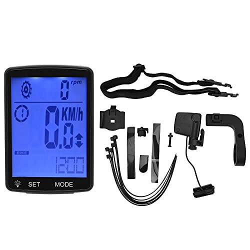 Ordinateurs de vélo : Qqmora LCD rétro-éclairage Affichage vélo Compteur de Vitesse Ordinateur de vélo pour VTT vélo de Route Batterie Non Incluse pour vélos Portable pour(205-YA100 Blue)