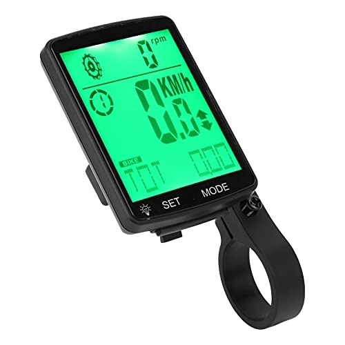 Ordinateurs de vélo : Qqmora LCD rétro-éclairage Affichage vélo Compteur de Vitesse Ordinateur de vélo pour VTT vélo de Route Batterie Non Incluse pour vélos Portable pour(205-YA100 Green)