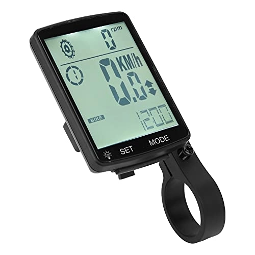 Ordinateurs de vélo : Qqmora LCD rétro-éclairage Affichage vélo Compteur de Vitesse Ordinateur de vélo pour VTT vélo de Route Batterie Non Incluse pour vélos Portable pour(205-YA100 White)