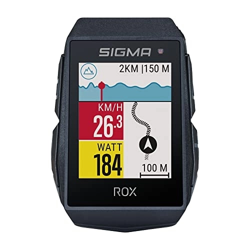 Ordinateurs de vélo : SIGMA SPORT ROX 11.1 EVO Black Sensor Set Ordinateur De Vélo Sans Fil Avec GPS Et Navigation, Capteurs De Cadence / Fréquence Cardiaque / Vitesse, Navigation GPS De Plein Air Avec Fonctions Intelligentes