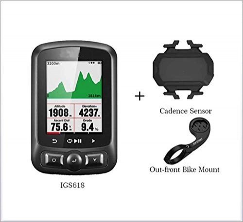 Ordinateurs de vélo : WANGYONGQI Ant + GPS Ordinateur De Vlo IGS618E Indicateur De Vitesse Bluetooth sans Fil tanche Vlo Numrique Chronomtre Vlo Accessoires, H