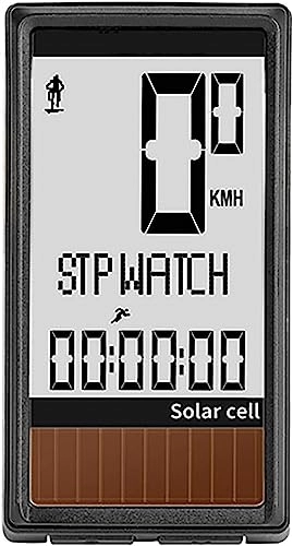 Ordinateurs de vélo : WDX - Ordinateur de vélo filaire, multifonction étanche à l'eau solaire compteur kilométrique de vélo, mémoire de réveil, rétroéclairage LCD mesure de la vitesse (couleur : blanc)