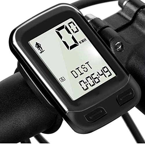 Ordinateurs de vélo : XIAOHUA-UK Compteur kilométrique vélo étanche sans Fil, Compteur de Vitesse Automatique Réveil 22 Fonction Cyclisme utilisateur de l'ordinateur A / B LCD rétro-éclairage 5 Affiche Langue