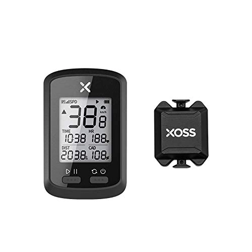 Ordinateurs de vélo : XOSS G+ Compteur de vitesse GPS sans fil étanche pour vélo de route VTT Bluetooth ANT+ peut se connecter avec des capteurs de cadence, Combo 1.