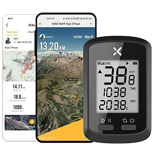 Ordinateurs de vélo : XOSS G Compteur Vélo GPS Ordinateur de Vélo sans Fils pour Vélo et E Bike Electronic Velo