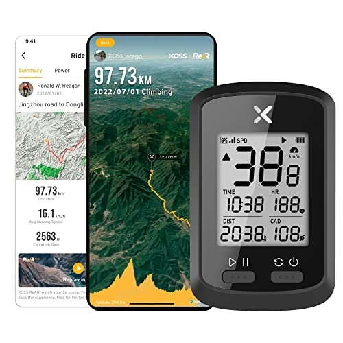 Ordinateurs de vélo : XOSS G+ Compteur Vélo GPS Ordinateur de Vélo sans Fils pour Vélo et E Bike Electronic Velo