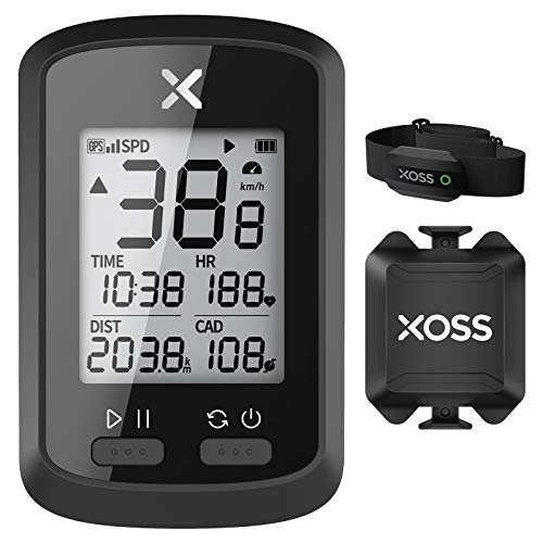 Ordinateurs de vélo : XOSS G+ GPS Compteur Vélo sans Fil, Connexion de Bluetooth et Ant+, IPX7 Étanche, Synchronisation des Données de Plusieurs APP