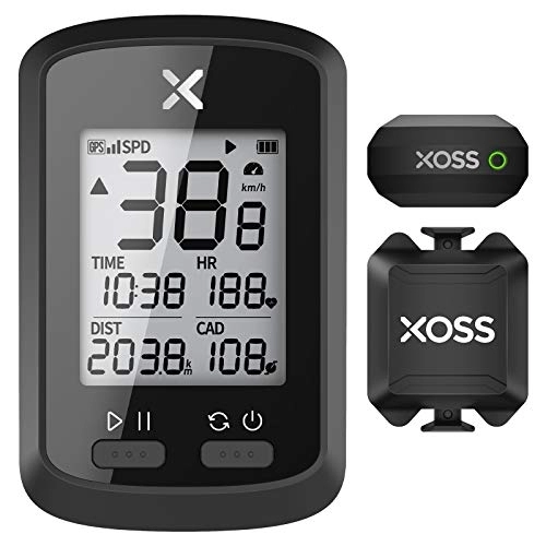 Ordinateurs de vélo : XOSS G+ GPS Ordinateur de cyclisme sans fil Compteur de vitesse Odomètre de cyclisme Tracker IPX7 Vélo de route VTT Bluetooth ANT+ avec capteur de cadence et moniteur de fréquence cardiaque