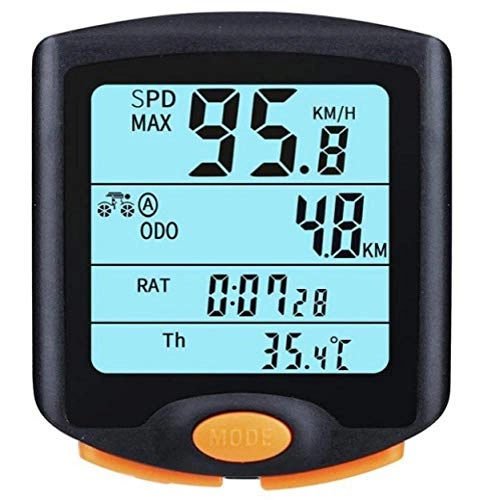Ordinateurs de vélo : YEATOP Compteur de Vitesse d'ordinateur de vélo Multifonctionnel étanche à la Pluie thermomètre chronomètre numérique rétro-éclairage LCD