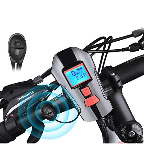 Ordinateurs de vélo : YEATOP Compteur de vélo étanche et lumière USB Rechargeable vélo Phare Lampe de Poche Corne Compteur de Vitesse
