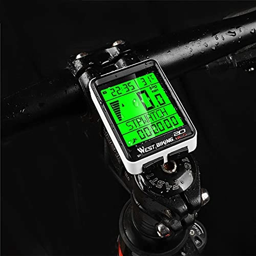 Ordinateurs de vélo : YIQIFEI Compteur de Vitesse de vélo sans Fil étanche pour Ordinateur de vélo avec chronomètre, Compteur kilométrique, 5 affichages de Langue, Automatique (chronomètre)
