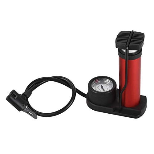 Pompes à vélo : 1 pompe à pied portable - Rouge - 140 psi - Avec manomètre - Cycle de pompe à air.