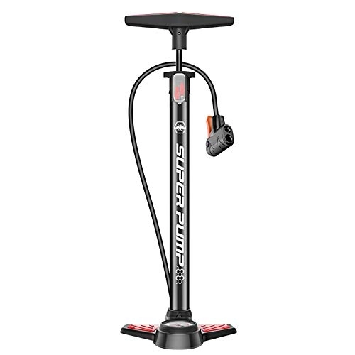 Pompes à vélo : BCGT Pompe à vélo Pompe à vélo, Pompe à vélo Ergonomique avec poignée montée, 160 psi (Color : Black)