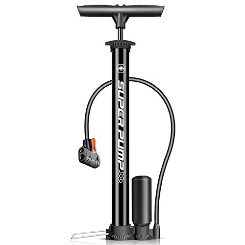 Pompes à vélo : BCGT Pompe à vélo Pompe à vélos Portable Pomne à vélos Pompe à air pour vélos de Montagne de Route (Color : Black)