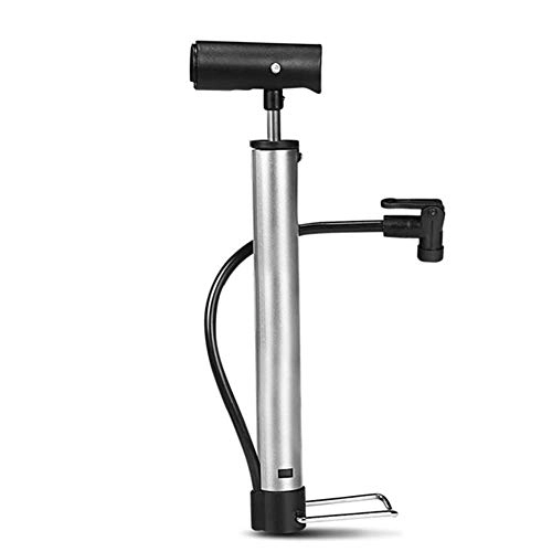 Pompes à vélo : EPOWAD Mini pompe à vélo portable multifonction en alliage d'aluminium avec jauge pour valve Schrader et valve Presta (couleur : argenté / noir)