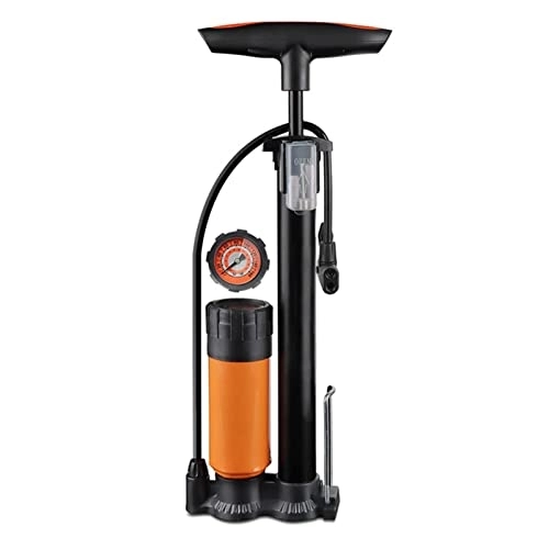 Pompes à vélo : lamphle Pompe à vélo avec base renforcée en une seule pièce - Résistance à la corrosion - Vitesse rapide - Gonfleur de pneu de vélo avec manomètre d'air - Fournitures de vélo - Noir