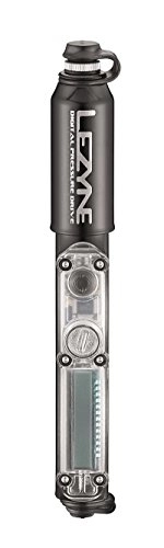 Pompes à vélo : Lezyne Mini Pompe CNC Digital Pressure Drive - Noir Brillant - 120 psi - 17 cm - Taille Unique
