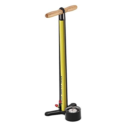 Pompes à vélo : LEZYNE Steel Floor Drive-Manomètre 3" 5 Pompe à Pied Mixte Adulte, Pure Yellow