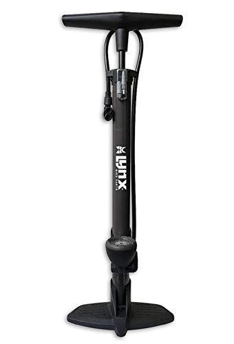 Pompes à vélo : Lynx Pompe à vélo avec manomètre Acier 68 cm Gris / Noir