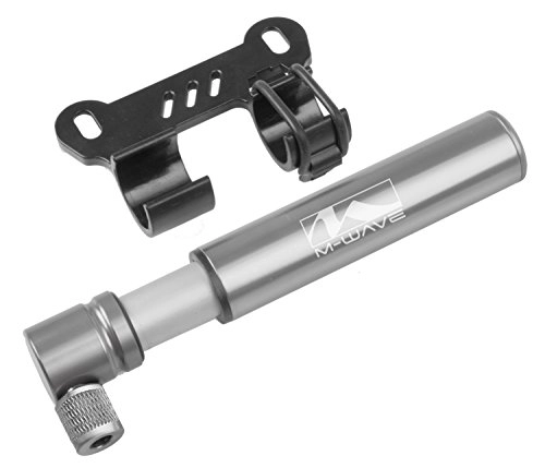Pompes à vélo : M-Wave Mini-Pumpe Aluminium CNC nur 120 mm 65g für FV Max 85 psi, 6 Bar