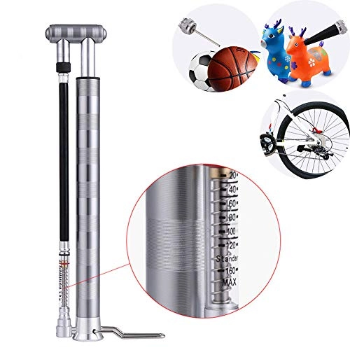 Pompes à vélo : QZH Pompe à air, Pompe à vélo avec manomètre de Pression Convient pour Presta et Schrader Mini Pompe à Main Convient pour VTT et vélo BMX Balle Pompes