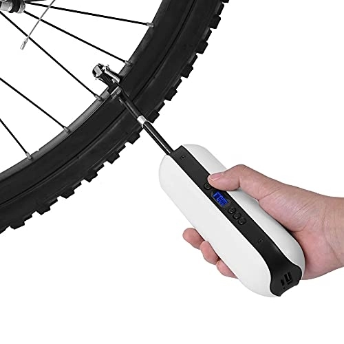 Pompes à vélo : Socobeta Pompe à vélo, Charge USB Portable Facile à Utiliser, Pompe à vélo précise et légère pour l'extérieur(Blanche)