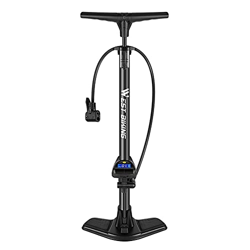 Pompes à vélo : West Biking Pompe à pied électronique haute pression pour vélo 145 psi