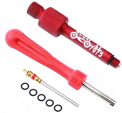 Pompes à vélo : WYJW Solid Aluminum Alloy Lengthened Rear Gallbladder Shock Absorber Bicycle Pump Nozzle Kit for Mountain Road Bicycle (Red) Durable