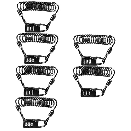 Verrous de vélo : 6 Pièces câble antivol coffre code pw musette antivols de casque pour motos chaîne antivol cadenas de vélo cadenas à code pour vélos Voiture électrique antivol de casque Prise