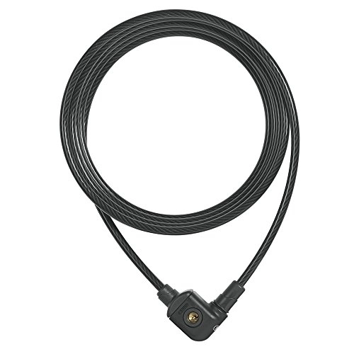 Verrous de vélo : ABUS 875 043093-Cable Espiral Con Llave de serreta 350 cm 875 / 350 Unisex, Noir, 35 cm