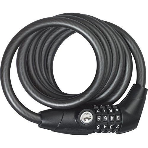 Verrous de vélo : ABUS Key Combo 1650 / 185 Antivol à câble spiral Noir 185 cm