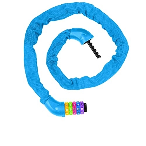 Verrous de vélo : Antivol de chaîne de vélo, cadenas de vélo avec mot de passe à combinaison réinitialisable à 5 chiffres, antivols de câble de vélo antivol robustes (Color : Blue) little surprise