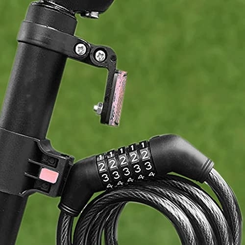 Verrous de vélo : Antivol de vélo, pieds de câble enroulés pour câble antivol sécurisé à combinaison réinitialisable avec support de montage.(Couleur : B) little surprise