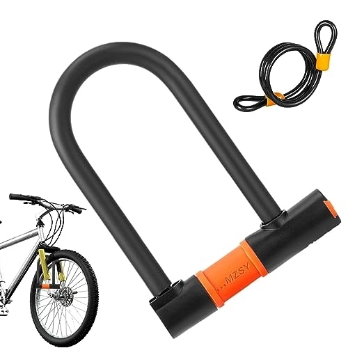 Verrous de vélo : Antivol en U pour vélo, manille et fixation pour vélo en U robuste, antivol à clé haute sécurité pour vélo route, antivol pour vélo, câble flexible en acier et montage robu