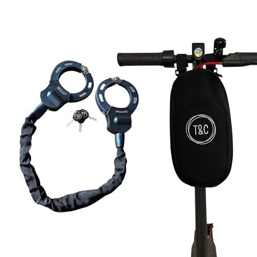Verrous de vélo : Antivol menottes pour trottinette électrique vélo scooter trotinette avec ses 3 clés et son sac de rangement étanche verrou locks cadenas accessoires trotinette