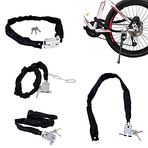 Verrous de vélo : Antivol pour vélo, moto, scooter, cadenas à chaîne sécurisé, robuste pour moto, vélo, excellent outil de sécurité pour vélo (1 chaîne noire – D2)