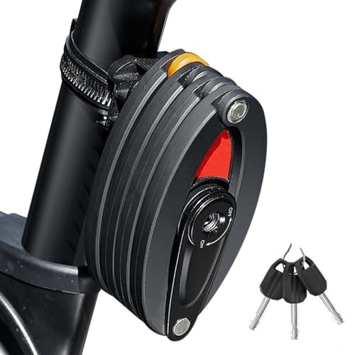 Verrous de vélo : Antivol vélo pliant - roue vélo pliable - Avec support réfléchissant et 3 clés en acier allié verrouillage roue bicyclette étanche pour VTT Jikiaci