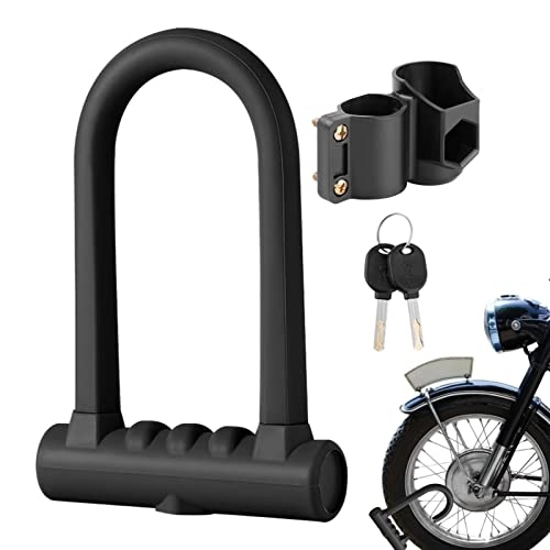 Verrous de vélo : Antivol vélo U | Antivols de vélo en silicone robustes antivol - Fente pour clé serpentine à manille en acier pour serrure de vélo robuste avec support de montage à 2 clés en cuivre Kirdume