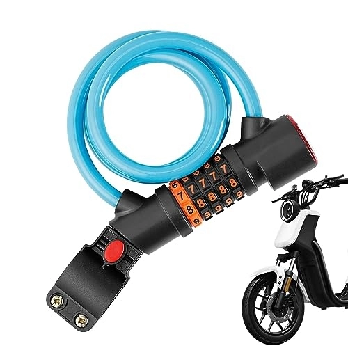 Verrous de vélo : Antivol à passe pour vélo, antivol à combinaison sécurité avec lumières – Accessoires antivol rechargeables pour VTT, vélos route, vélos électriques, scooters