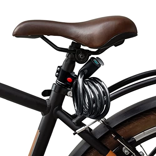 Verrous de vélo : Anweller Antivol pour vélo avec empreintes digitales, étanche et portable avec porte-cadenas pour vélo, Smart Lock avec 20 empreintes digitales, antivol en fil d'acier de 12 mm