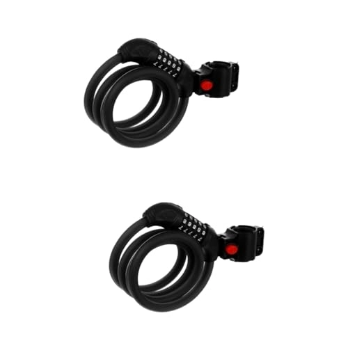 Verrous de vélo : BESPORTBLE 2 Pièces cadenas à combinaison vélo verrouillage du mot de passe du casque antivol casque vtt fil verrou porte serrures de porte cadenas de vélo câble antivol extensible numérique