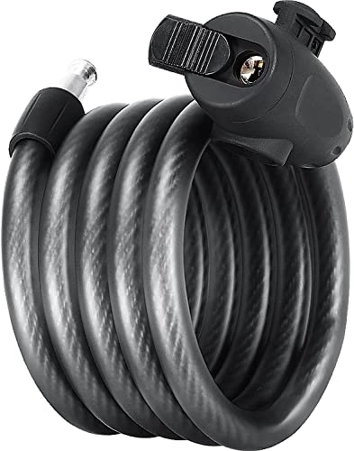 Verrous de vélo : BREWIX 150cm Câble antivol de vélo en plein air anti-cisaillement anti-cisaillement coffre-fort antivol moto vélo acier chaînes antivol avec support de verrouillage, noir Verrous