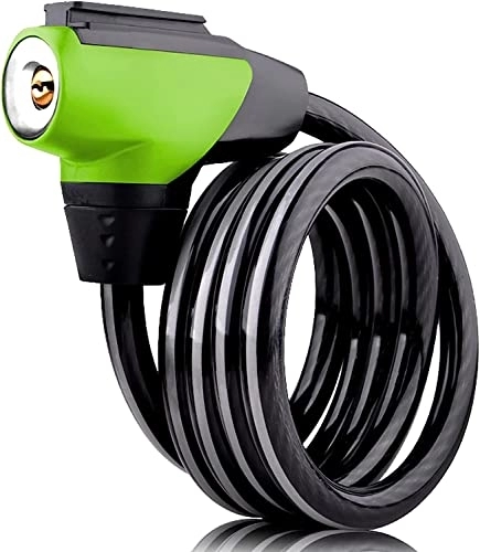 Verrous de vélo : BREWIX Antivol de câble de vélo en plein air antivol réfléchissant anti-cisaillement anti-vol de chaîne de vélo en acier avec support de verrouillage, rouge Verrous (Color : Green)