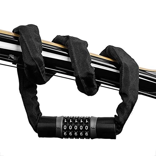 Verrous de vélo : chaînes antivol chaîne antivol Casques serrures pour vélo Casque de vélo serrure Vélo serrures combinaison Combinaison vélo serrures black, 1.5m