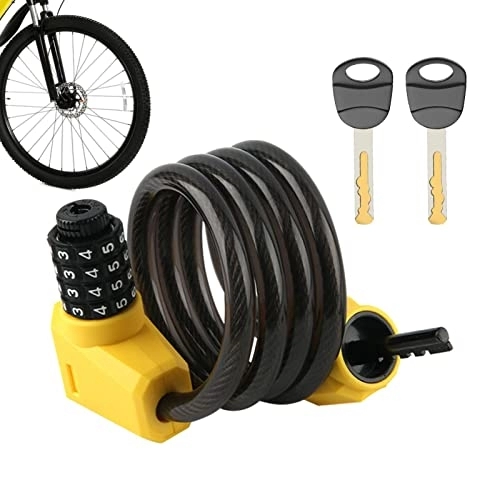 Verrous de vélo : Combinaison antivol vélo, Antivol de chaîne de vélo de 3, 8 pieds - Cylindre de serrure de sécurité de combinaison de lumière LED de dureté élevée antirouille imperméable pour la bicyclette Suanq
