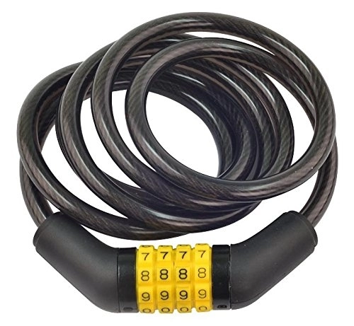 Verrous de vélo : Câble antivol pour vélo - 10 x 1800 mm - Combinaison pour outils Rolson - Câble en acier - Verrous de sécurité