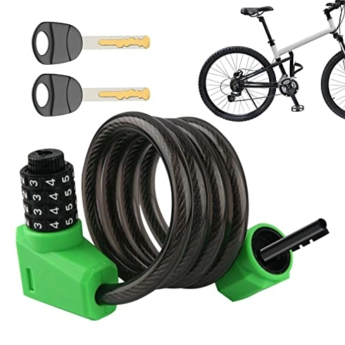 Verrous de vélo : Câble antivol pour vélo, Antivol à combinaison pour vélo de 3, 8 pieds, Verrouillage antirouille avec verrouillage par mot de passe sécurisé pour veilleuse visuelle à LED pour l'extérieur Sloane