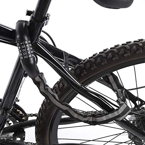 Verrous de vélo : Câble antivol sans clé pour vélo – Antivol codé avec finition noire réfléchissante – Sécurité à cinq mots de passe et facile à utiliser.
