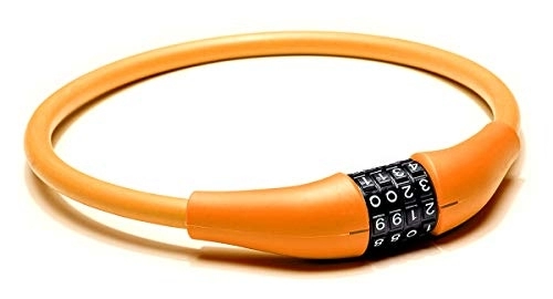 Verrous de vélo : EyezOff Câble Antivol à Combinaison pour Vélo, 60cm (Orange, 60cm)