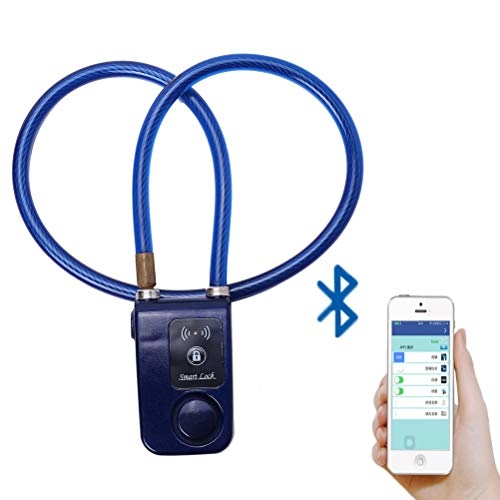 Verrous de vélo : GOLDGOD Bluetooth Intelligent Cble Antivol Vlo, Alarme Cadenas De Vlo Facile Utiliser Cable Antivol Vlo Compatible avec iOS Et Android, Alarme 110DB, IP44 tanche, 80cm